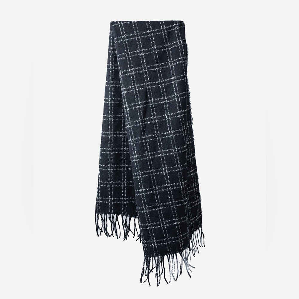 Plaid Fringe Scarf